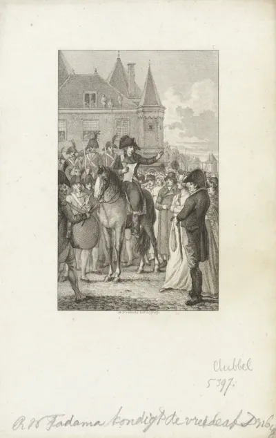 Tadama maakt de alliantie met Frankrijk bekend, 1795