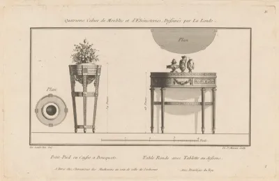 Tafel met vaas en ronde tafel