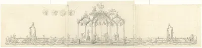 Tafelversiering bij de gouden bruiloft van burgermeester Gerrit Hooft, 1757