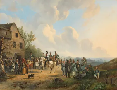 Tafereel uit de Tiendaagse Veldtocht tegen de in opstand gekomen Belgen, augustus 1831