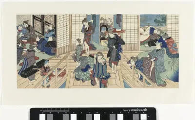 Taferelen in een bordeel — Utagawa Kunisada (I) Kanvas Tablo
