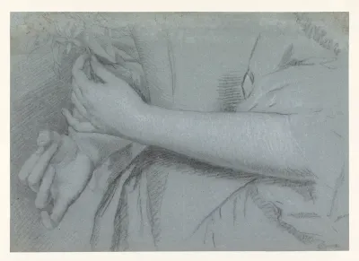 Taille van een vrouw, arm en handen
