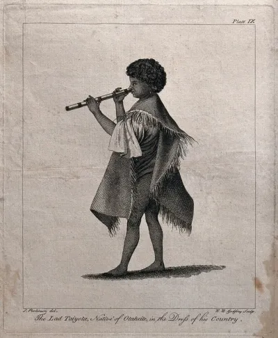 Taiyota, a boy from Otaheite (Tahiti), playing the nose-flute