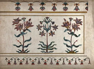 Taj Mahal: floral decoration in pietra dura on the tomb of the Empress Noor Jahan