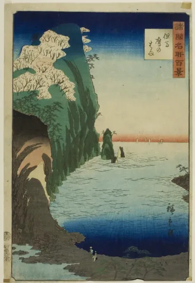 Taka Beach, Tajima Province (Tajima Taka no hama) from the series “One Hundred Famous Views in the Various Provinces (Shokoku meisho hyakkei)”