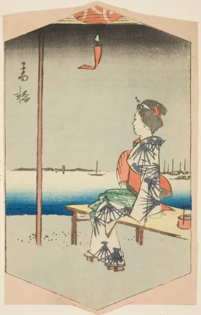 Takanawa, section of a sheet from the series "Cutout Pictures of Famous Places in Edo (Edo meisho harimaze zue)"