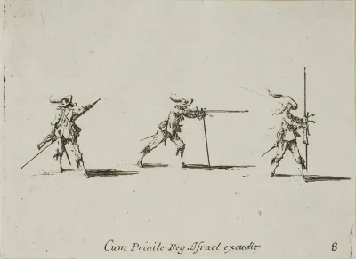 Taking the Firing Position with the Musket, plate eight from The Military Exercises