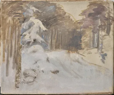 Talvimaisema, luonnos (kehystämätön)