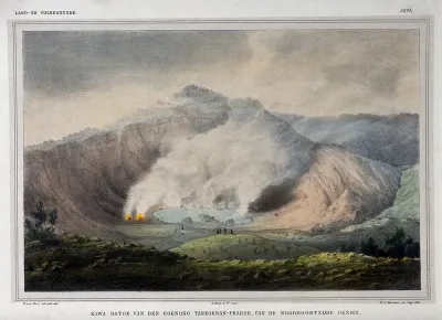 Tangkubanparahu volcano, Java: the Ratu fumarole and crater