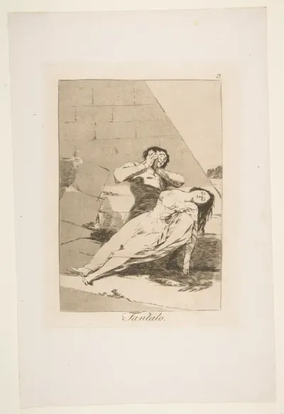 Tantalus (Tantalo), plate 9 from "Los Caprichos"