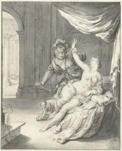 Tarquinius bedreigt Lucretia