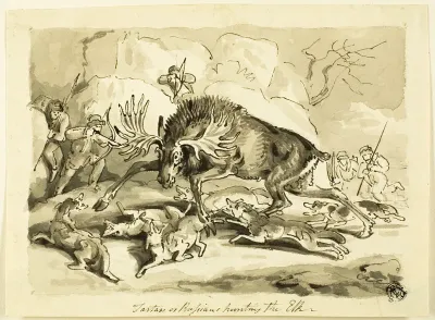 Tartars or Russians Hunting an Elk
