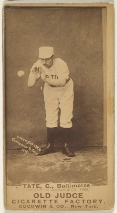 Tate, Catcher, Baltimore Orioles, from the Old Judge series (N172) for Old Judge Cigarettes