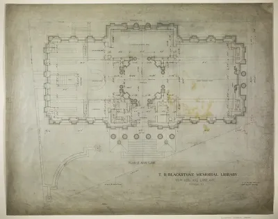 T.B. Blackstone Memorial Library, Chicago, Illinois, Main Floor Plan