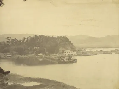 Tea House at Kanazawa, Hirakata Bay from Kyurantei