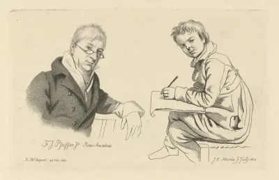 Tekenende jongen en het portret van François Joseph Pfeiffer