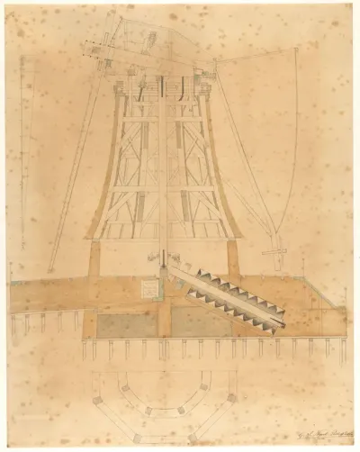 Tekening van een molen