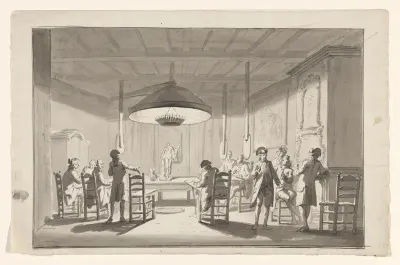 Tekensessie van een kunstacademie of een tekengenootschap