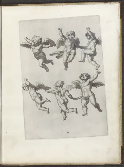 Tekenvoorbeelden van vliegende putti