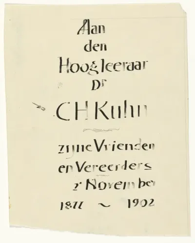 Tekst ter gelegenheid van het 25-jarig jubileum van prof. dr. C.H. Kuhn