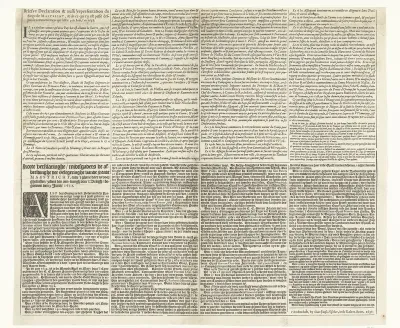 Tekstblad behorend bij de kaart van Maastricht belegerd door Frederik Hendrik, 1632