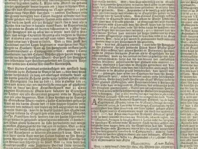 Tekstblad bij de kaart van het beleg van Breda (rechterhelft), 1637