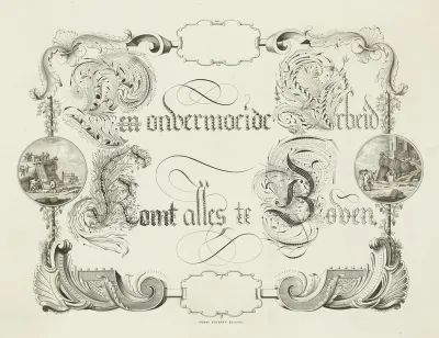 Tekstblad met het motto van het Wiskundig Genootschap