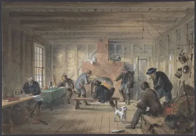 Telegraph House, Trinity Bay, Newfoundland: Interior View of the Mess Room, 1858