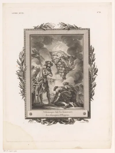 Telemachus bij de uitvaart van Hippias