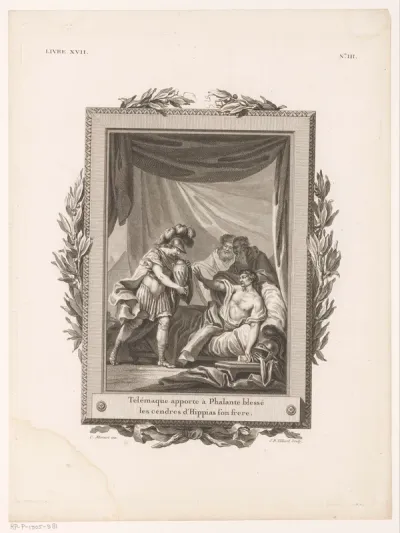 Telemachus brengt de as van Hippias naar Phalantus