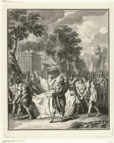 Telemachus brengt Hippias lichaam naar huis