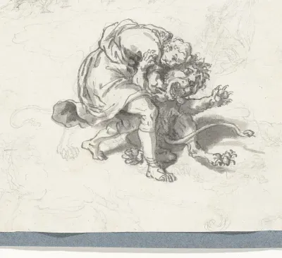 Telemachus doodt de leeuw