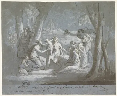 Telemachus en Calypso spelend met een Amor