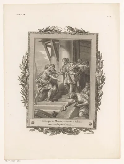 Telemachus en Mentor door Idomeneus ontvangen op Salento