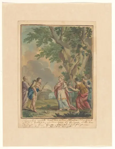 Telemachus en Mentor komen aan bij de nimf Calypso