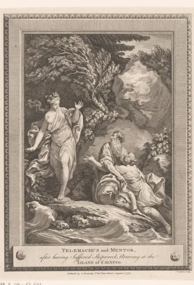 Telemachus en Mentor komen aan op het eiland van Calypso