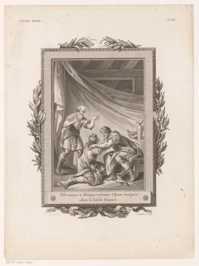 Telemachus en Odysseus herenigd op Ithaka