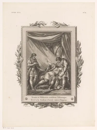 Telemachus getroost door Nestor en Philoctetes