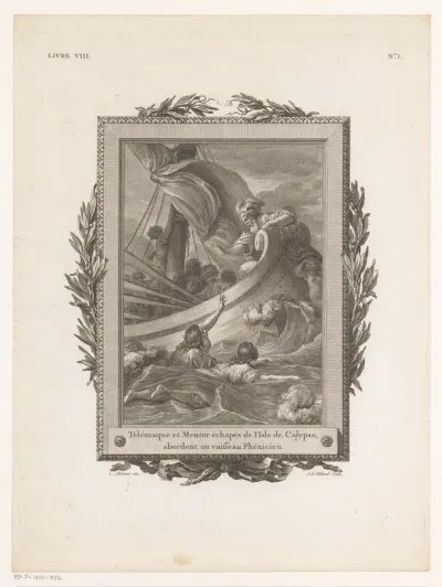 Telemachus ontsnapt van het eiland van Calypso
