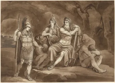 Telemachus Requests Permission from Pluto to Seek His Father in the Underworld