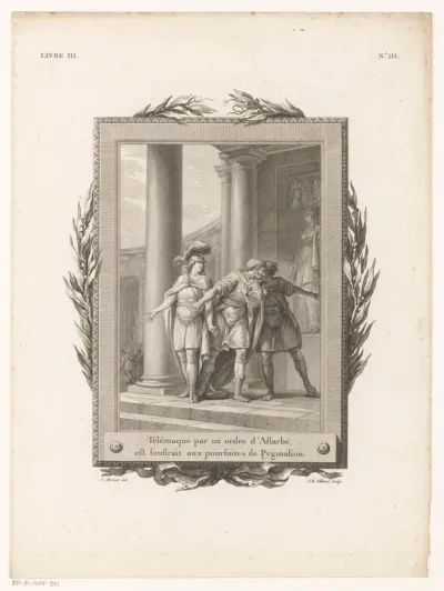 Telemachus staakt het achtervolgen van Pygmalion op bevel van Asterbé