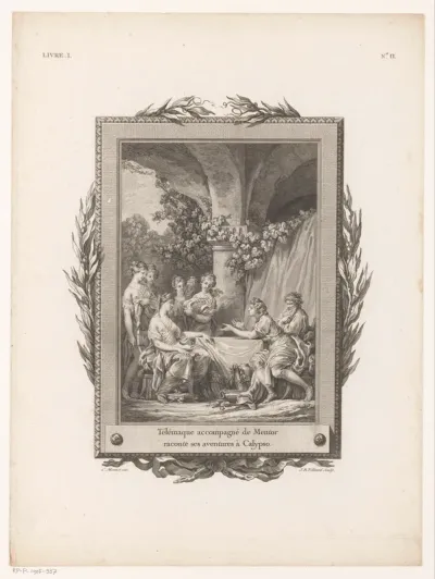 Telemachus vertelt Calypso zijn avonturen