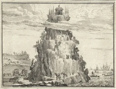 Tempel der wijsheid op een rots