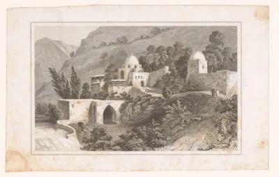 Tempelcomplex in een heuvellandschap
