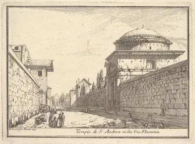 Tempio di Sant'Andrea, Via Flaminia, from "Vues de Rome"