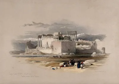 Temple at Baalbec, looking westwards