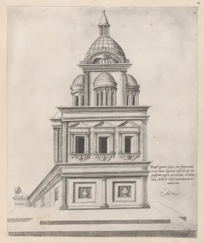 Temple near the Appian Way, from "Speculum Romanae Magnificentiae"