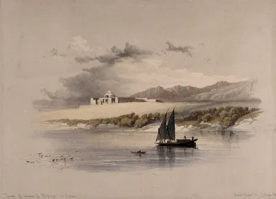 Temple of Amdda of Hassaya seen from the river, Egypt
