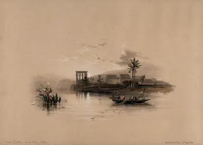 Temple of Philae, seen from the Nile, Egypt