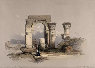 Temple ruins on the island of Biggeh, Egypt